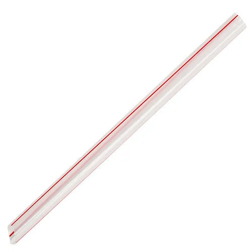 7.5'' Boba Straws (10mm) - Mixed Striped Colors - 4,500 ct