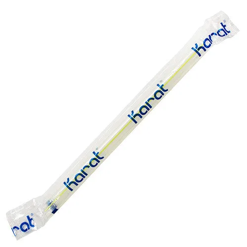7.5'' Boba Straws (10mm) Poly Wrapped - Mixed Striped Colors - 2,000 ct