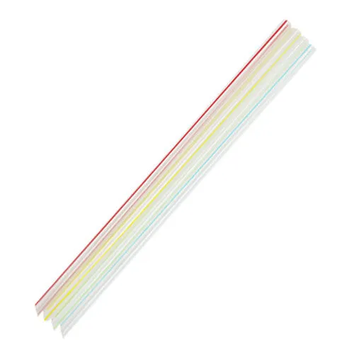 9'' Jumbo Straws (5mm) - Mixed Striped Colors - 8,000 ct