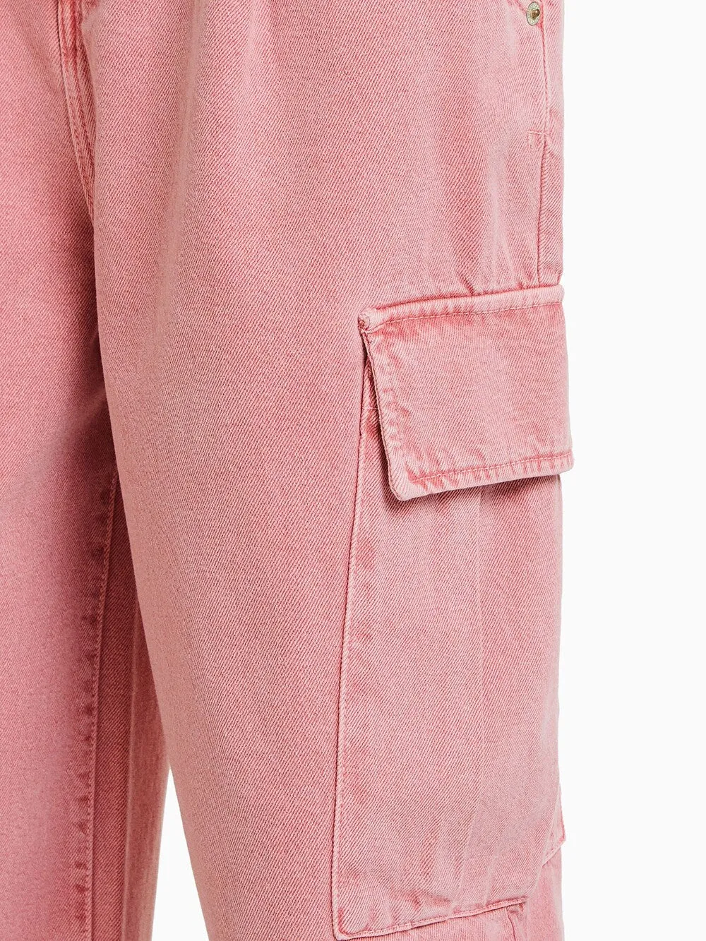 Bershka wide leg cargo jeans, dark pink