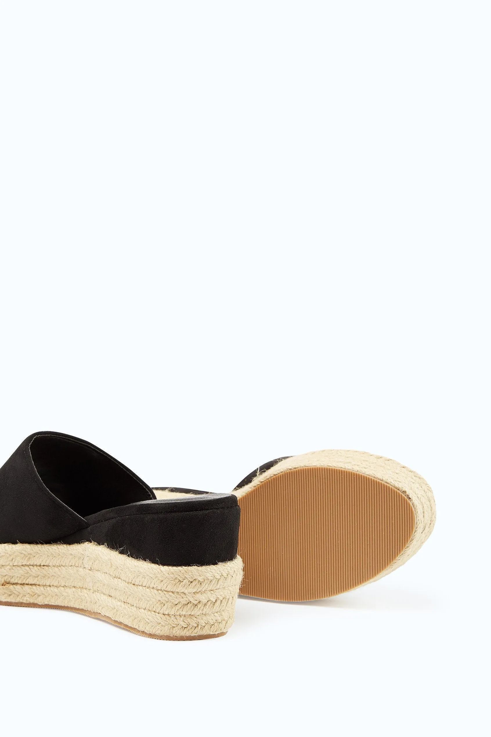 Black Slip On Mule Wedges