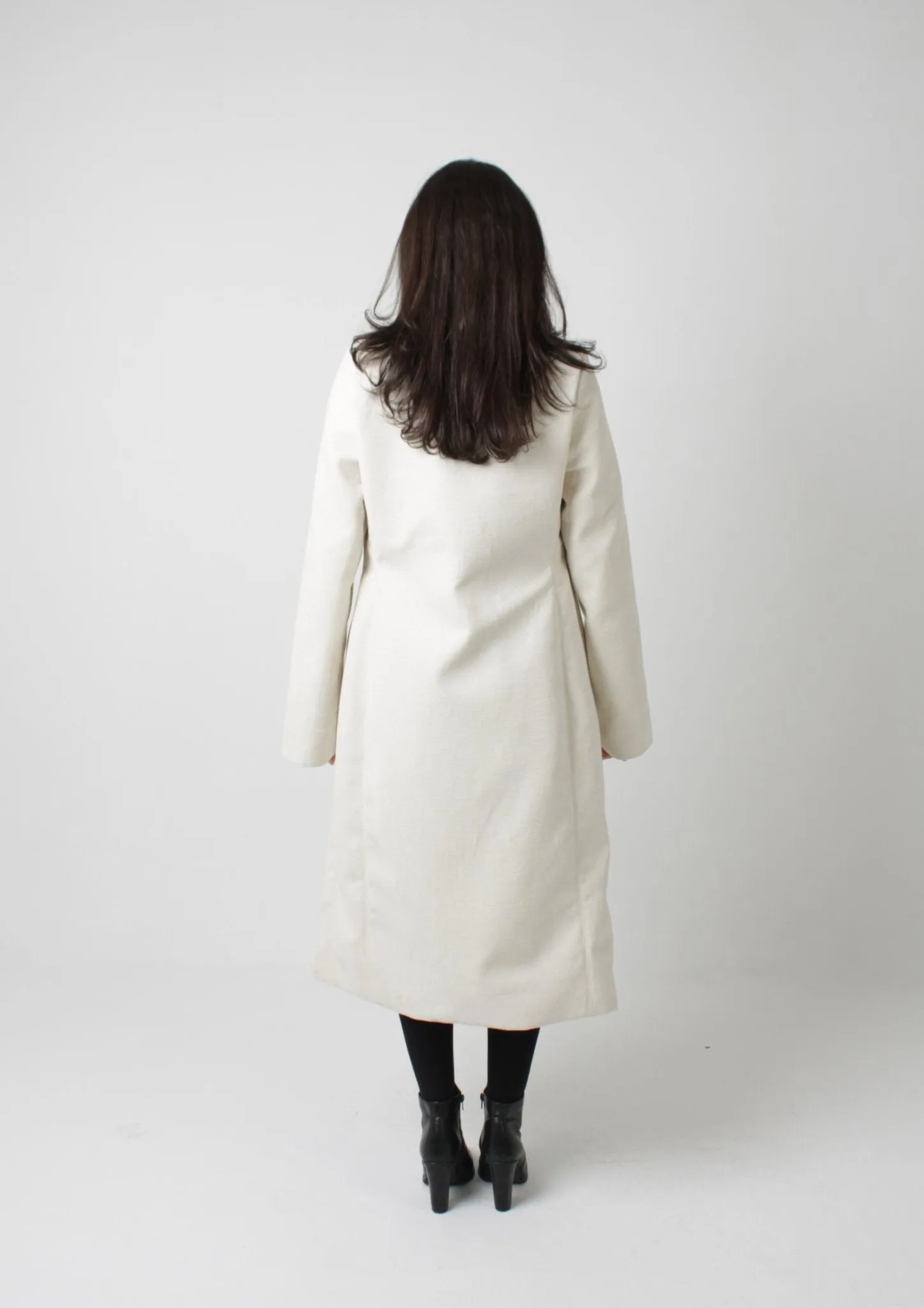 Classic Long-Sleeve Coat with Bow Accent Sewing Pattern [Giselle]