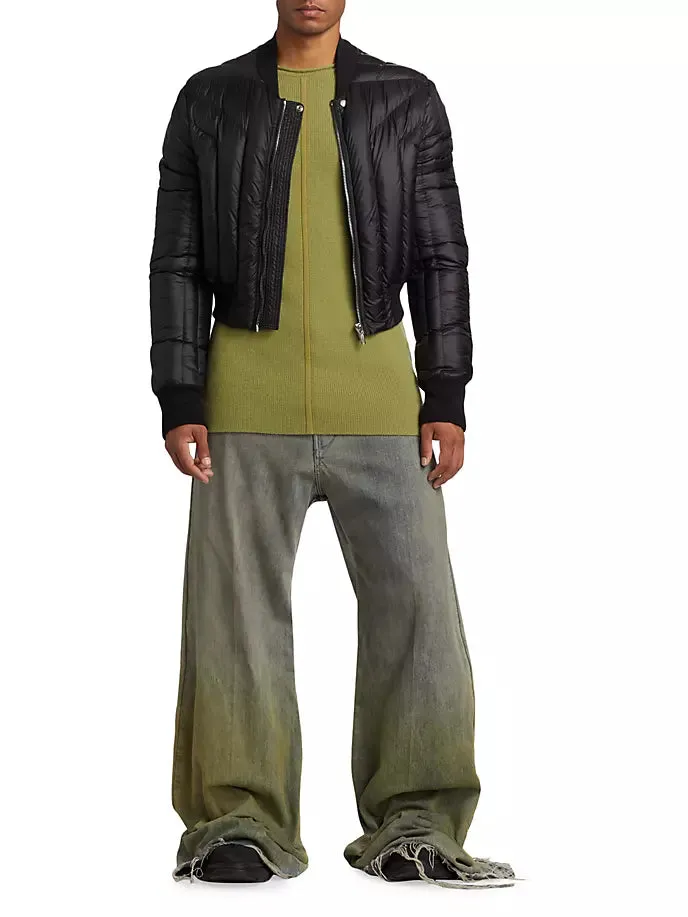 Dégradé Rick Owens wide leg jeans in pearl acid degrade
