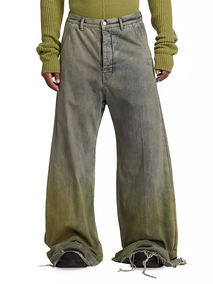 Dégradé Rick Owens wide leg jeans in pearl acid degrade
