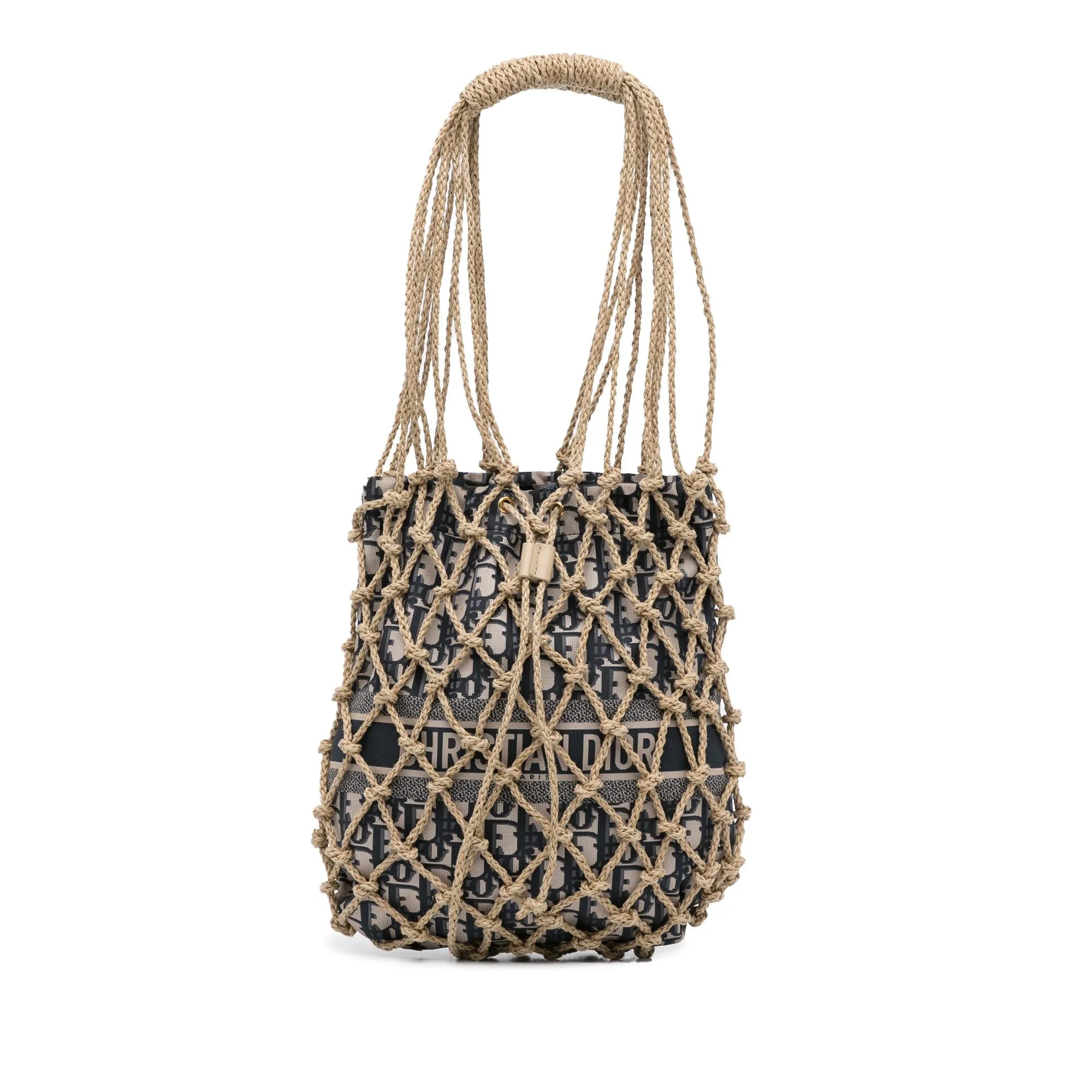 Dior Woven Rope and Oblique Technical Fabric Net Bag (SHG-IPF81H)