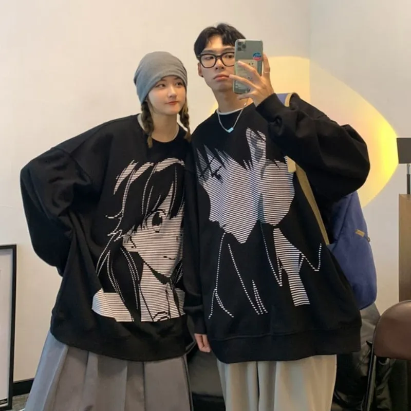 Harajuku Anime Print Sweatshirts