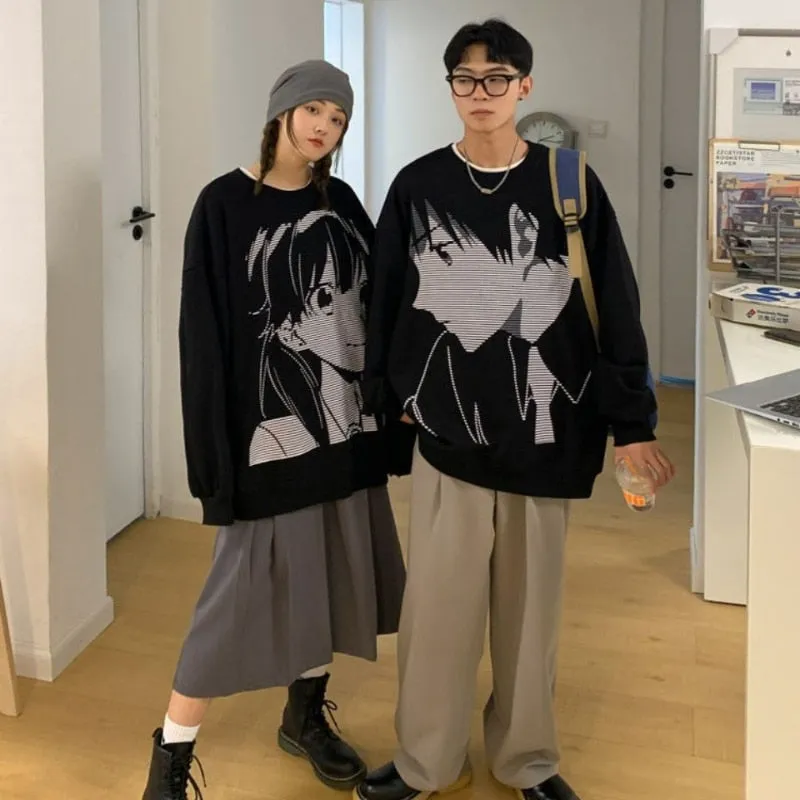 Harajuku Anime Print Sweatshirts