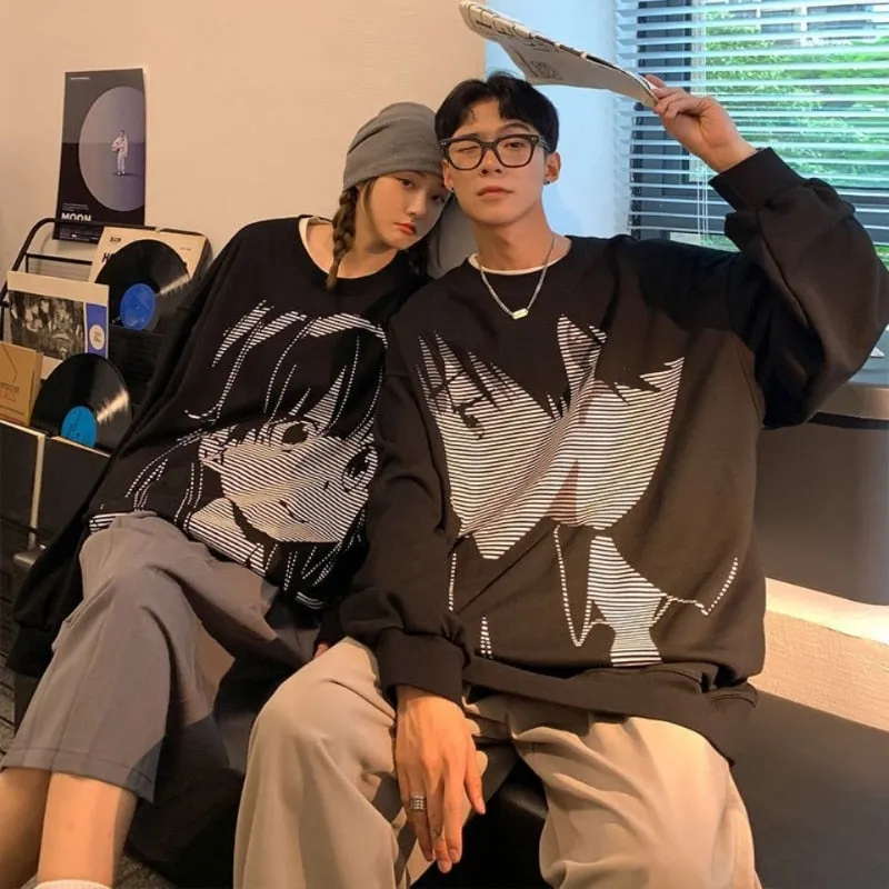 Harajuku Anime Print Sweatshirts