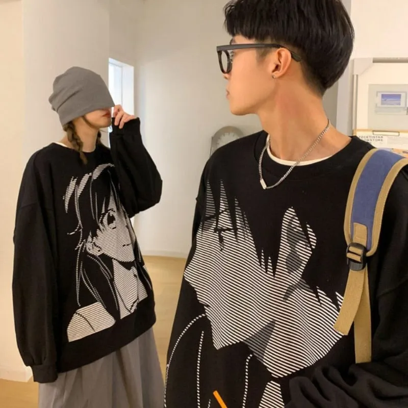 Harajuku Anime Print Sweatshirts