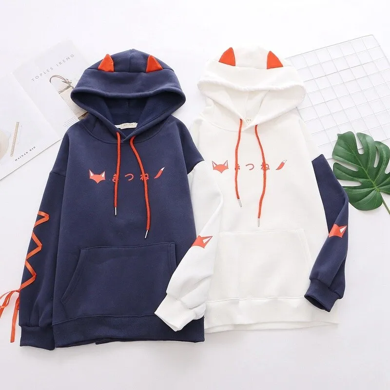 Harajuku Cute Fox Print Sweatshirts