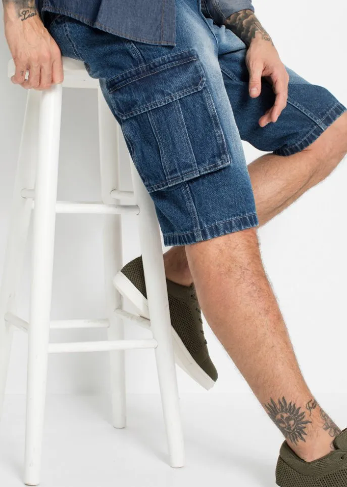 John Baner Jeanswear loose fit cargo jeans, blue