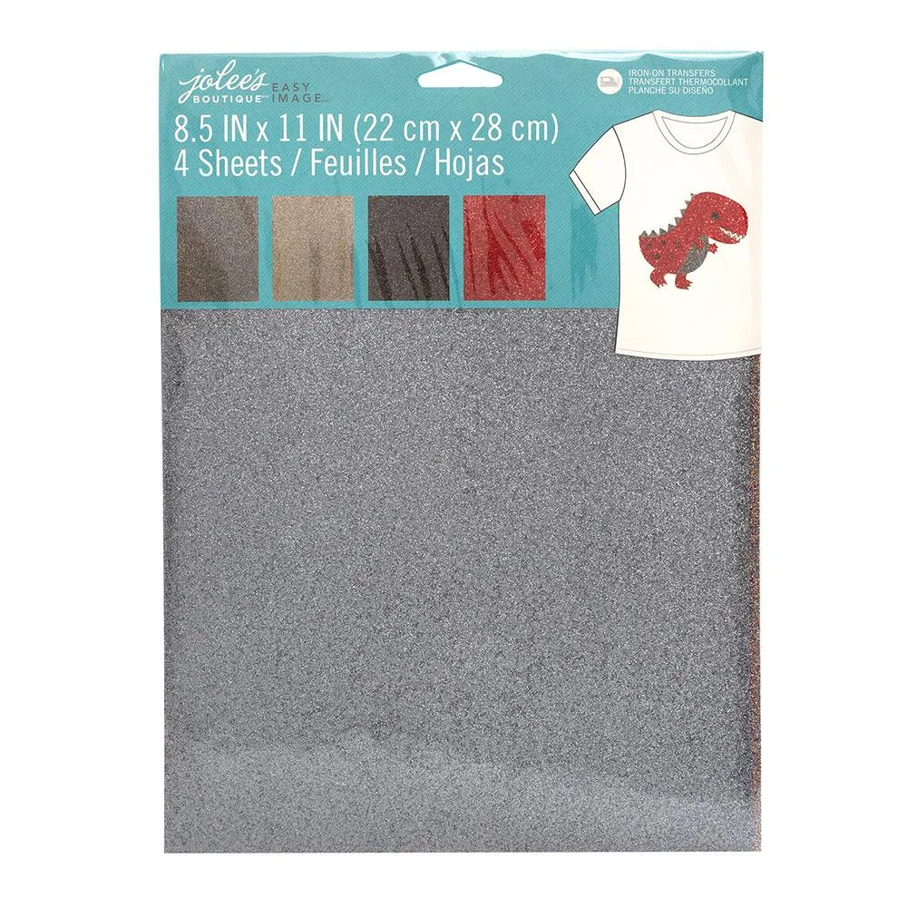 Jolee's Easy Image Iron-On Transfer Sheets 8.5"X11" 4 Pack - Bold Glitter*