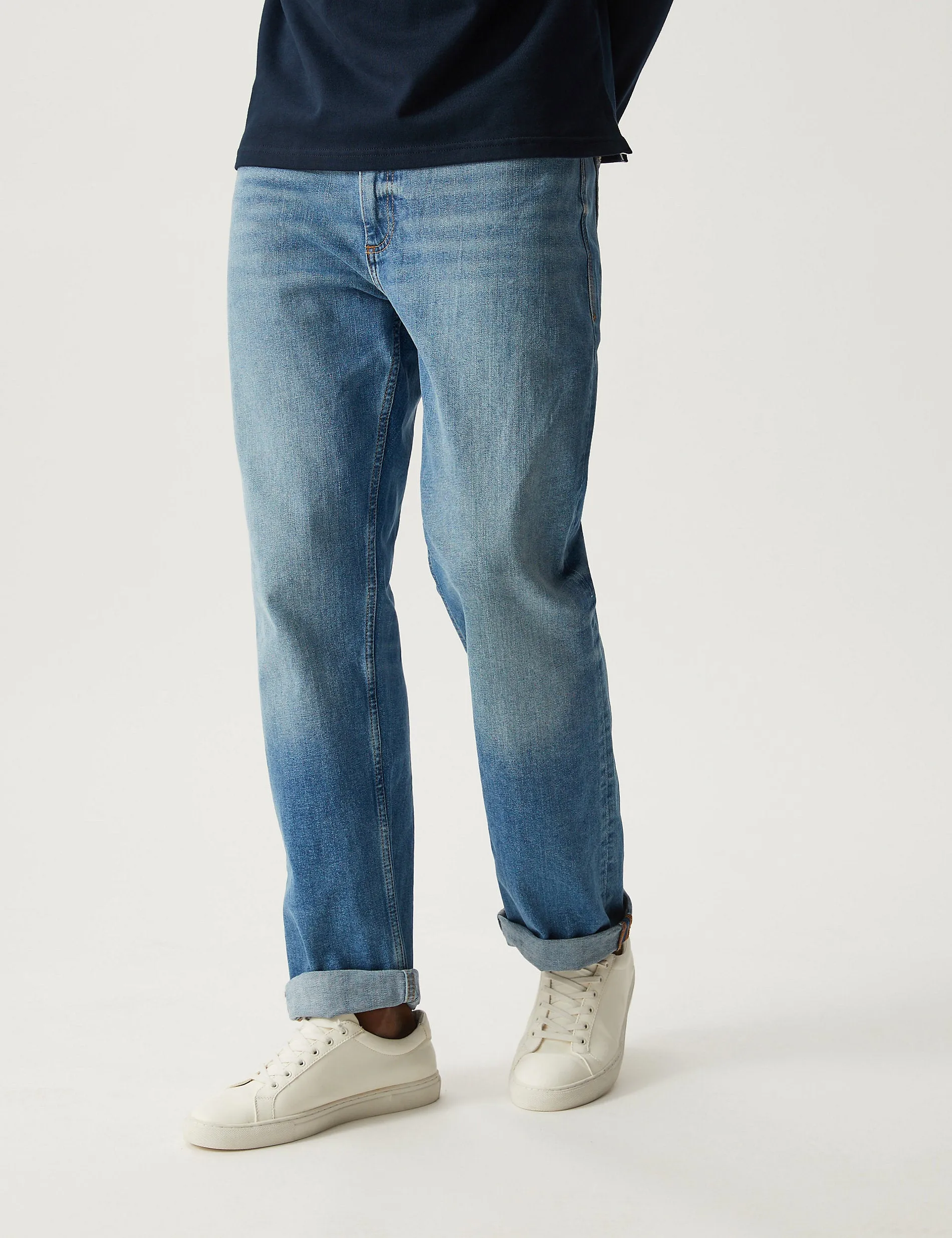 Marks & Spencer Vintage Relaxed Jeans, Light Blue