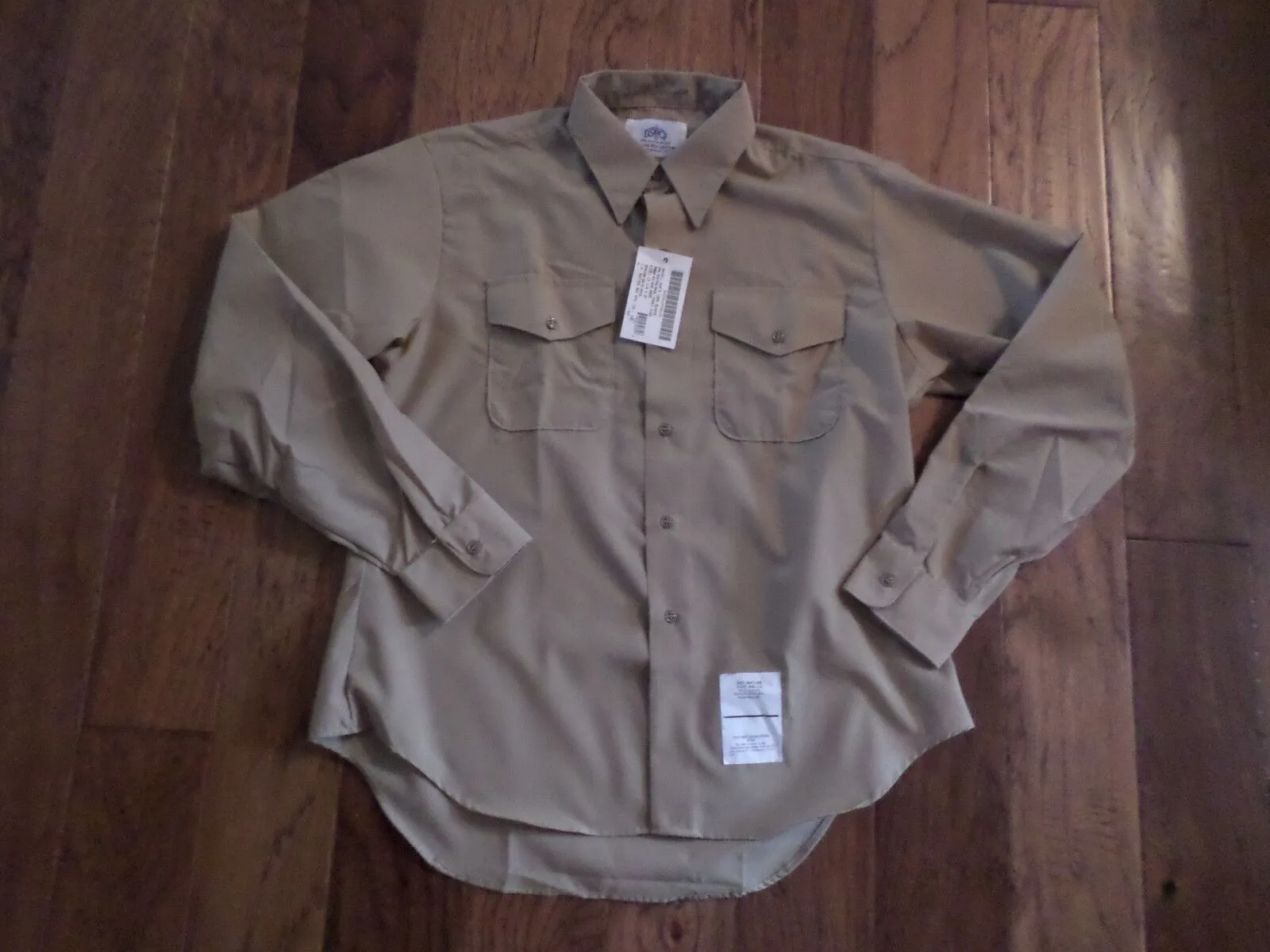NEW U.S MILITARY NAVY MARINE CORPS LONG SLEEVE KHAKI DRESS SHIRT 15 X 35 USA