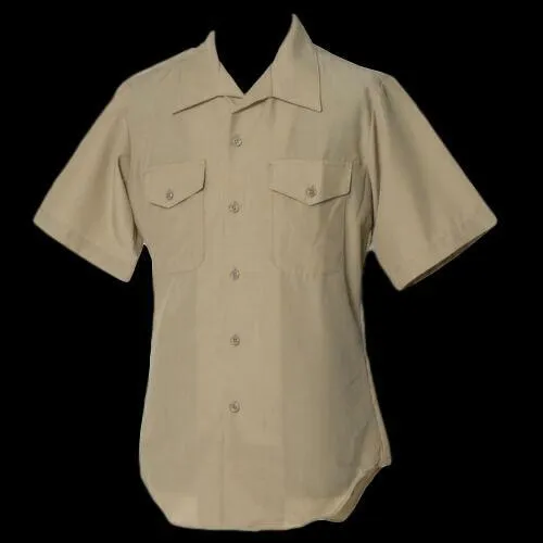 NEW U.S MILITARY NAVY MARINE CORPS SHORT SLEEVE KHAKI DRESS SHIRT 17 1/2 US MADE