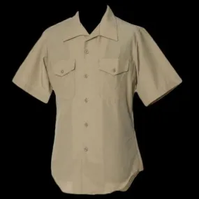 NEW U.S MILITARY NAVY MARINE CORPS SHORT SLEEVE KHAKI DRESS SHIRT 17 1/2 US MADE