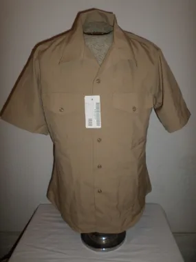 NEW U.S MILITARY NAVY MARINE CORPS SHORT SLEEVE SUMMER DRESS KHAKI SHIRT SIZE 16