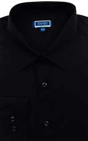 PORTABELLA   PBX730,SOLID-SPREAD COLLAR-DRESS SHIRTS-S2020-BLACK