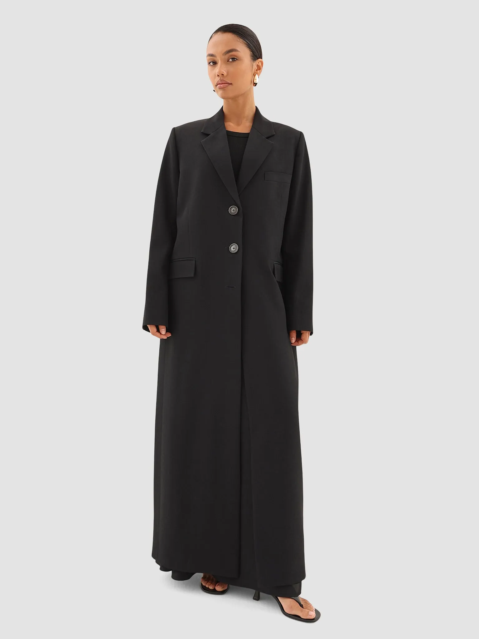 Rawan Long Blazer - Black