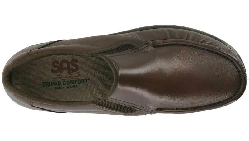 SAS Side Gore Slip On Loafer Brown