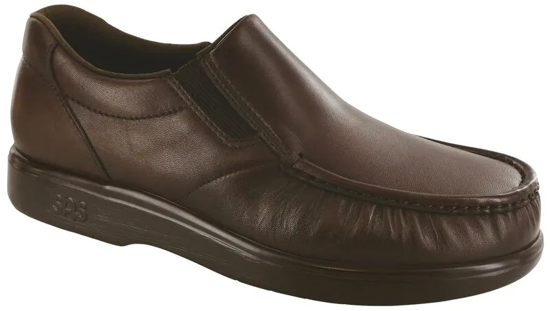 SAS Side Gore Slip On Loafer Brown