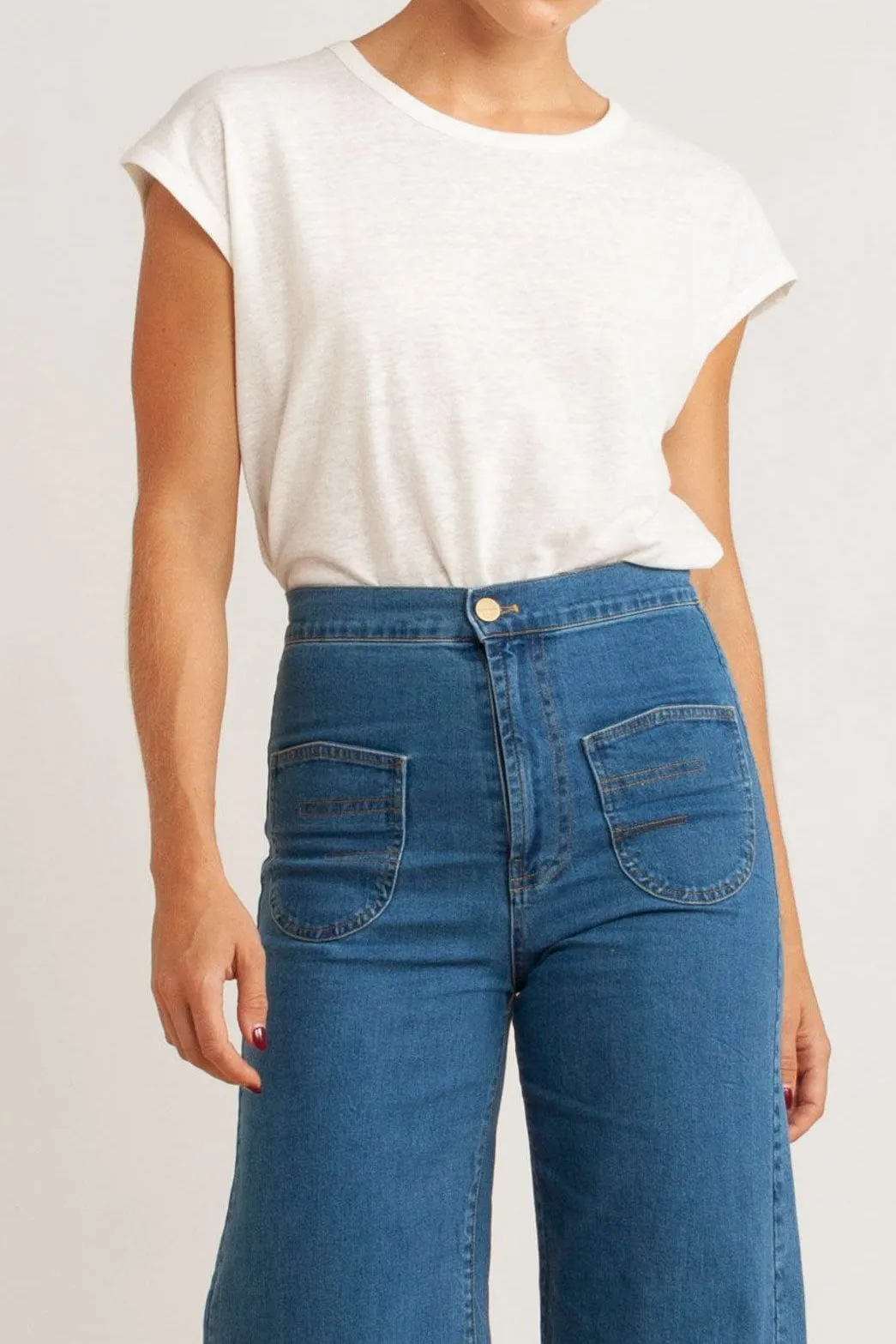 Sawyer Basic Cotton-Linen T-Shirt