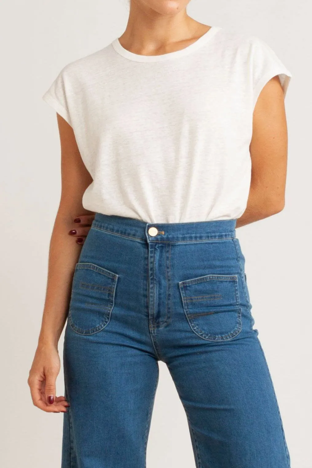 Sawyer Basic Cotton-Linen T-Shirt