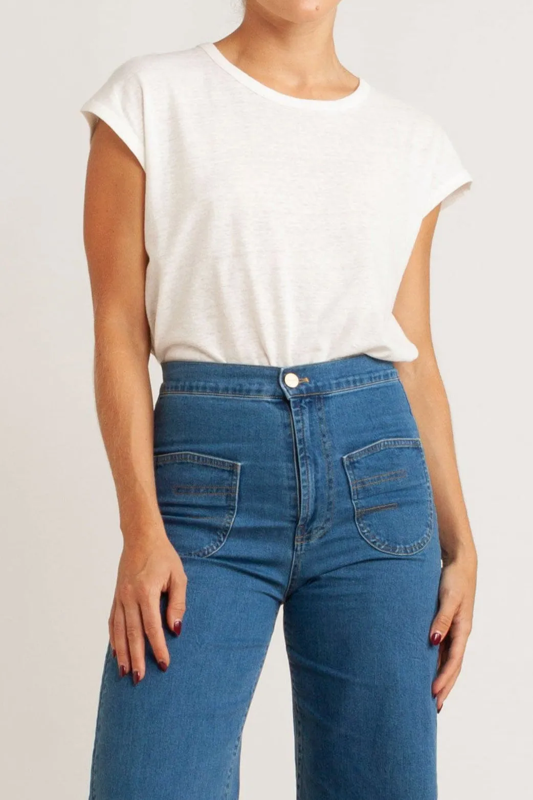 Sawyer Basic Cotton-Linen T-Shirt