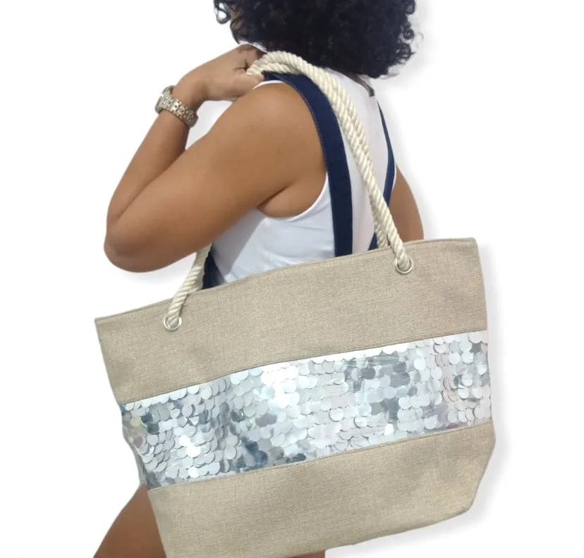 Straw bag - Silver