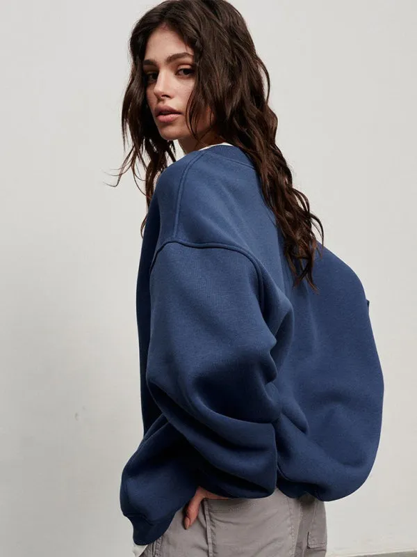 TastyHottie - Feminine Round neck polar fleece casual fashiononable loose sweatshirt