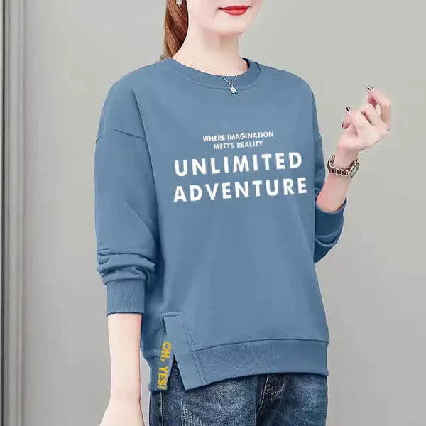 Women's Clothing Pullover Lantern Long Sleeve Autumn Winter Round Neck Geometric Printing Casual Hoodies Office Lady Tops