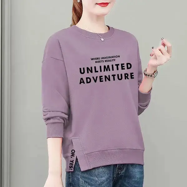 Women's Clothing Pullover Lantern Long Sleeve Autumn Winter Round Neck Geometric Printing Casual Hoodies Office Lady Tops