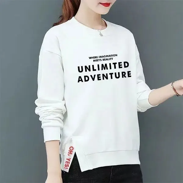Women's Clothing Pullover Lantern Long Sleeve Autumn Winter Round Neck Geometric Printing Casual Hoodies Office Lady Tops