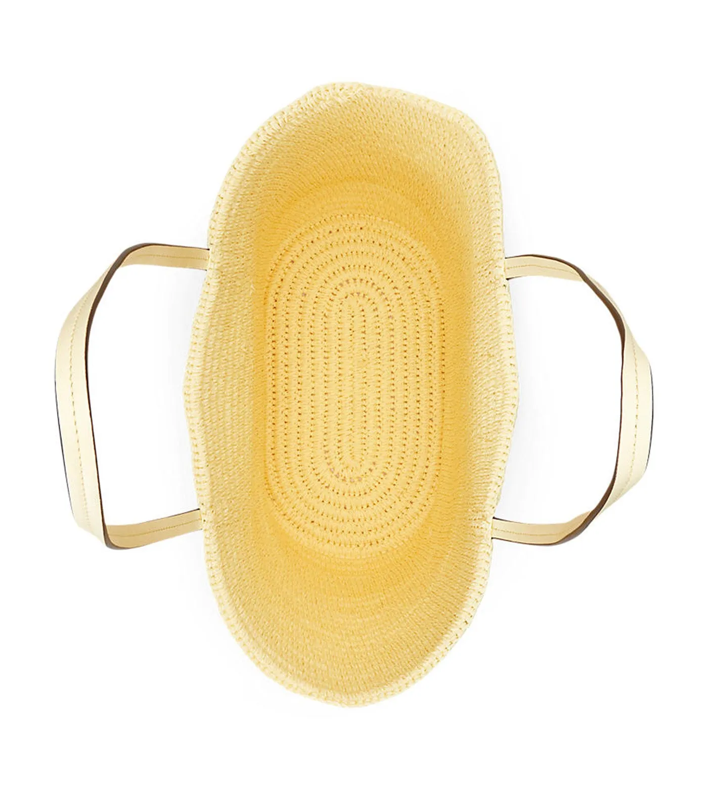 Women's Leather-Trim Straw Large Brie Tote Bag T-Bird Yellow/T-Bird Yellow